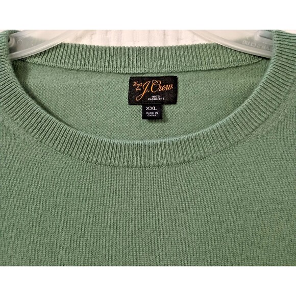 J Crew Cashmere Crewneck Sweater Men XXL Green Soft Knit Pullover MSRP $158 - Picture 2 of 6